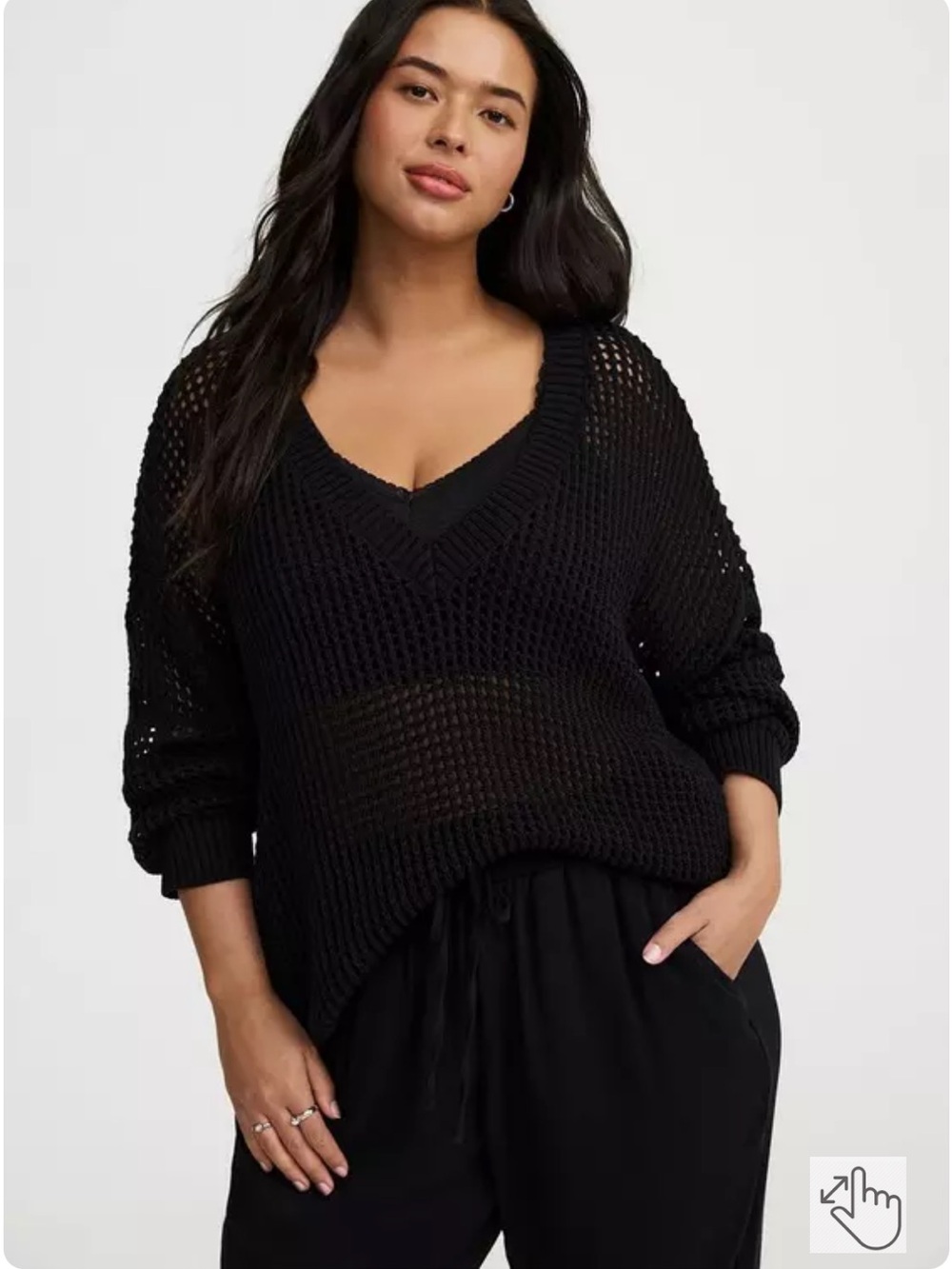 Torrid Open Stitch  V-Neck Pullover Sz 2X